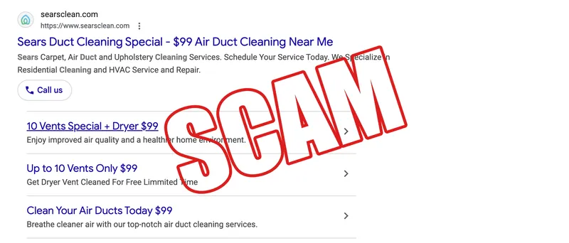 99 dollar duct cleaning scam Florida