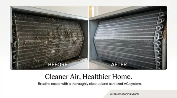 Professional air duct cleaning equipment being used in a Miami home