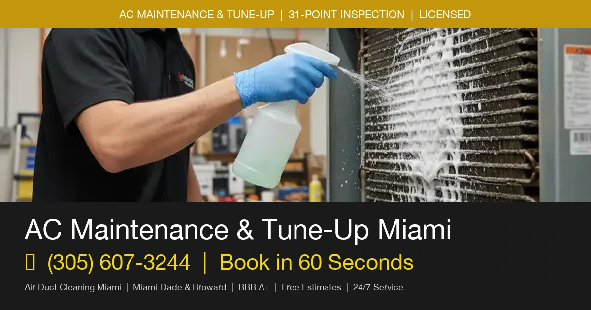 AC coil cleaning cost Miami 2026 — evaporator and condenser coil prices