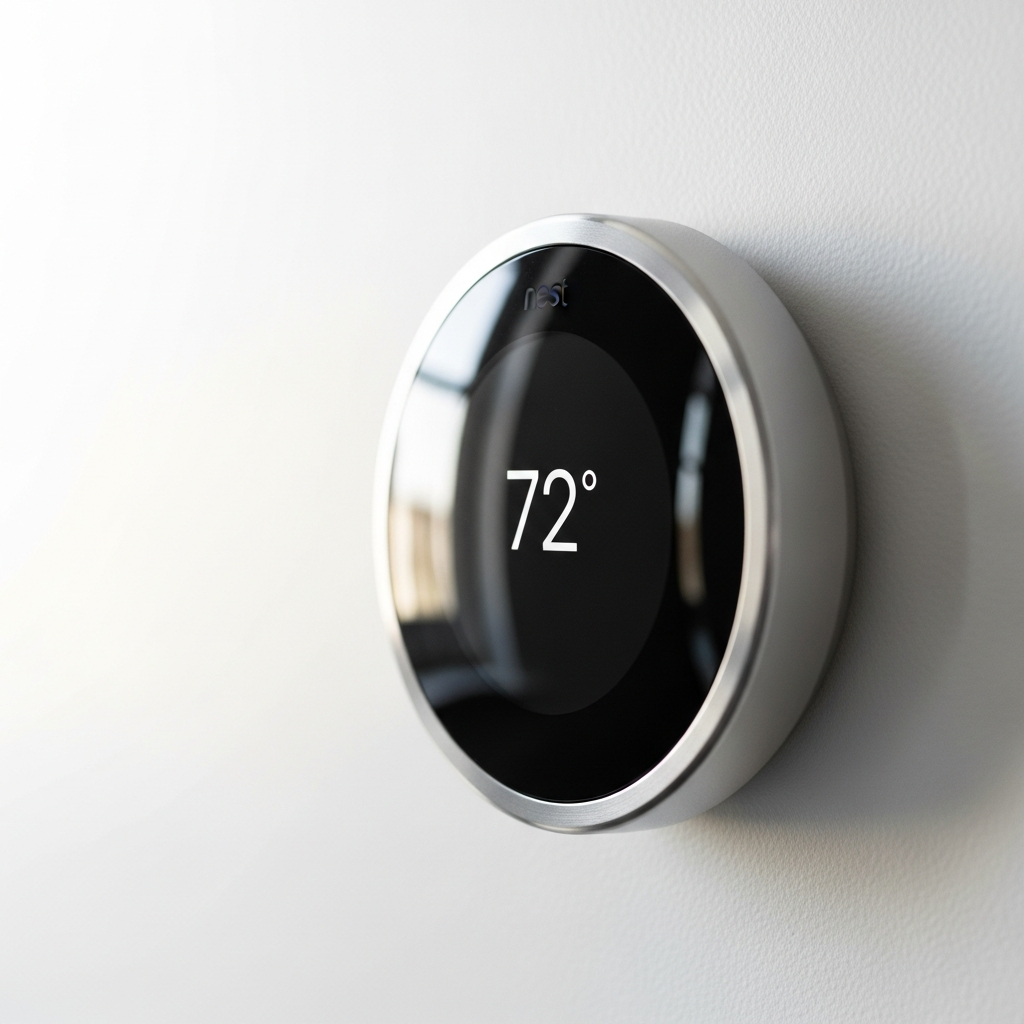 Nest thermostat on wall in Miramar home