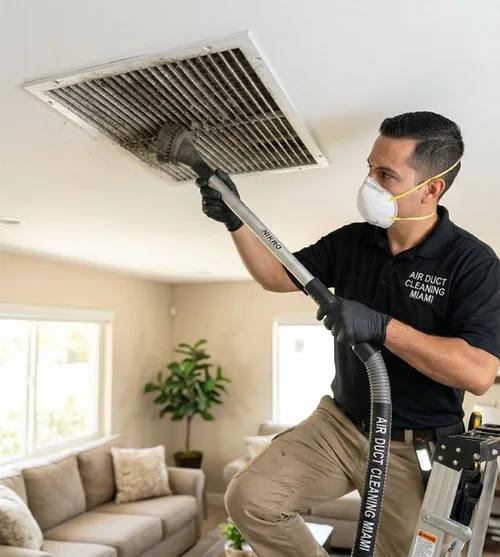 Dirty air vent before professional cleaning