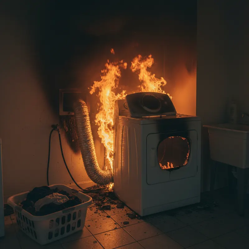 Dryer on fire caused by clogged dryer vent — this is what happens when you skip vent cleaning