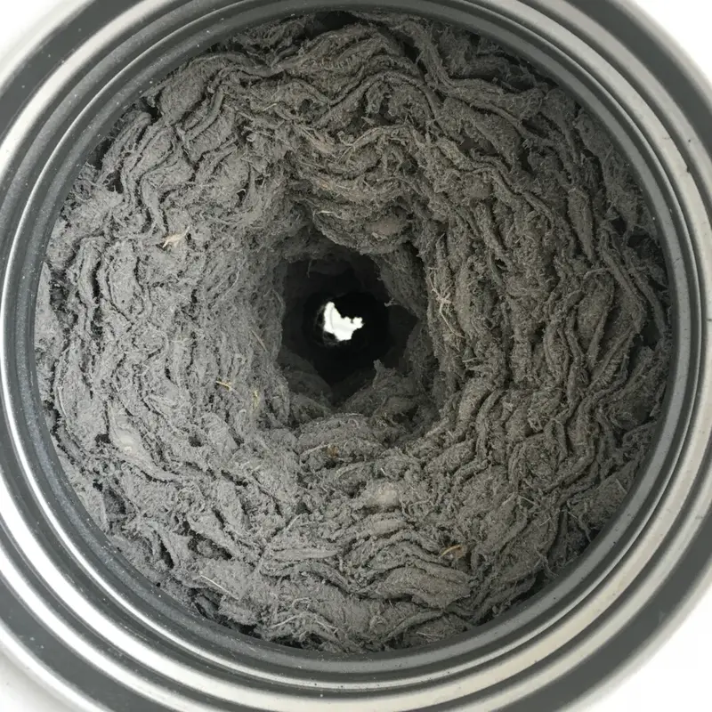 Dryer vent after 2+ years without cleaning — completely clogged with compressed lint, extreme fire hazard