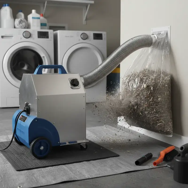 Professional negative high-pressure dryer vent cleaning machine with lint collection bag
