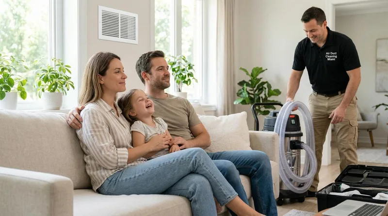 Clean AC ceiling vent after professional cleaning — Air Duct Cleaning Miami — spotless and sanitized