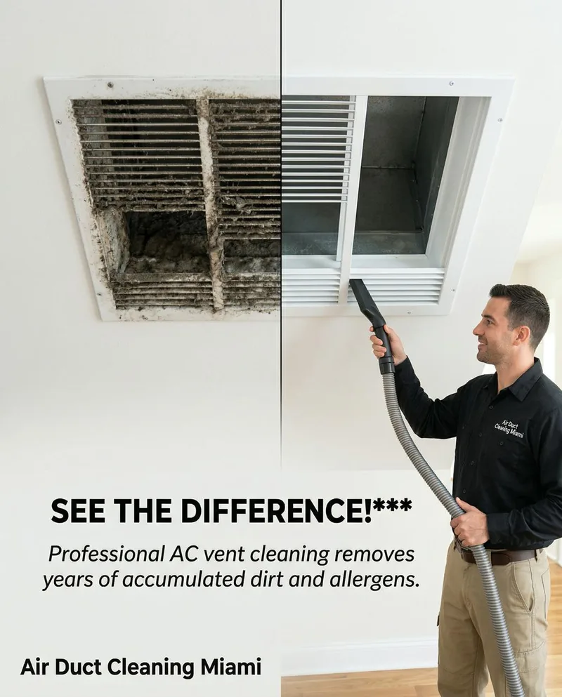 Watch AC vent cleaning video — dirty vents, mold, before and after — Air Duct Cleaning Miami