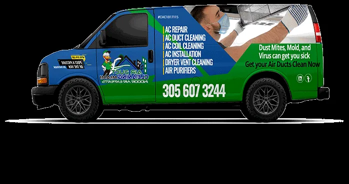 Emergency AC repair service truck Miami - fully stocked with parts