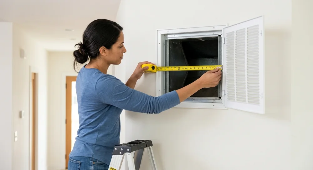 Measuring an air filter at the return-air vent